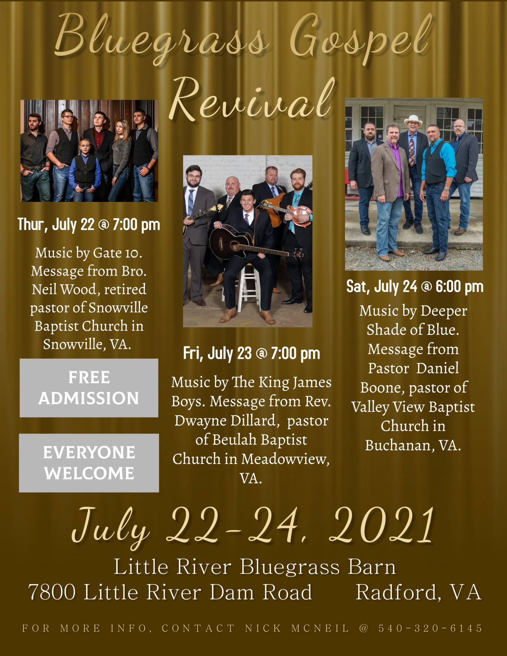 Bluegrass Gospel Revival – Gate 10 | Little River Bluegrass Barn And Events  Center